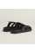 Sandaly skorzane Hermes Chypre Noir, damskie